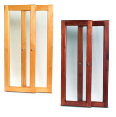 John Louis Home Solid Wood Honey Maple and Red Mahogany Tower Doors, Paradise Closets and Storage