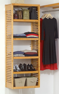 John Louis Home Storage Tower, Honey Maple, Paradise Closets and Storage